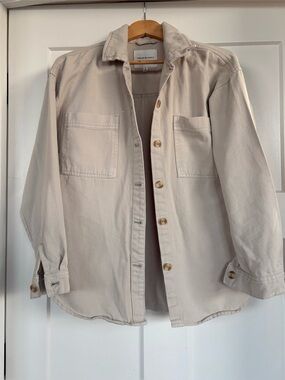 Thread & Supply Women’s Oversized Light Beige Utility Jacket Size Small